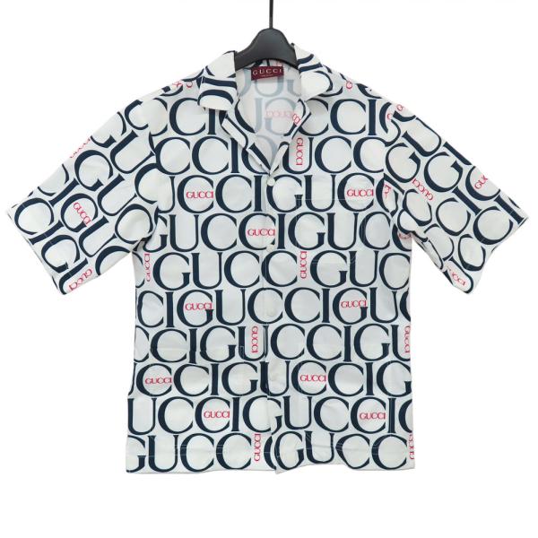 名古屋】グッチ マキシGUCCI プリント ファブリック シャツ 790723