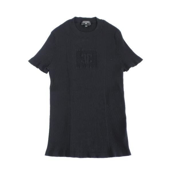 CHANELストライプ ニットタンクトップ　ココマークノースリーブ　07P CHANELストライプ ニットタンクトップ ココマークノースリーブ 07P