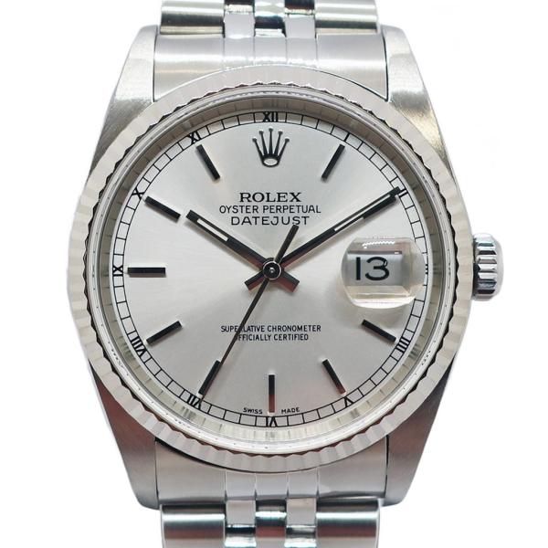 ROLEX 自動巻き腕時計 シルバー Automatic 自動巻き メンズ 腕時計 スケルトン 金属ベルト メタル