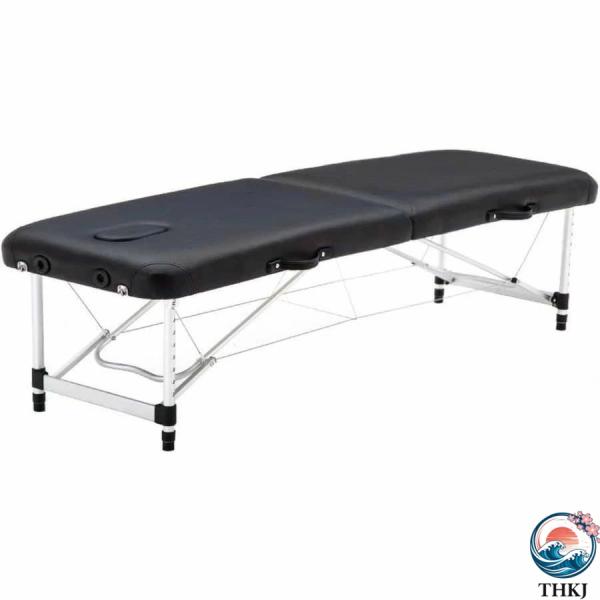 折りたたみ マッサージベッド アルミ?有孔 長さ185×幅60×高さ48?73cm  軽量 ポータブルベッド ベッド ポータブルベッド マッサージ台 ふんわり