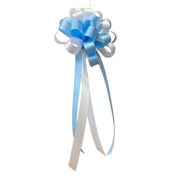 各種装飾イベント パーティ プレゼント用リボン（中）水色/白