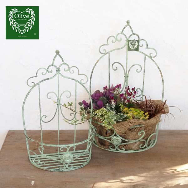 [Release date: November 29, 2024]渋谷園芸オリジナル　ガーデニング用のアイアングッズシリーズ「OLIVE（オリーブ）」花苗やグリーンのポットを入れてハンギングホルダーとして。置き型でもご使用いただけます。【バ...