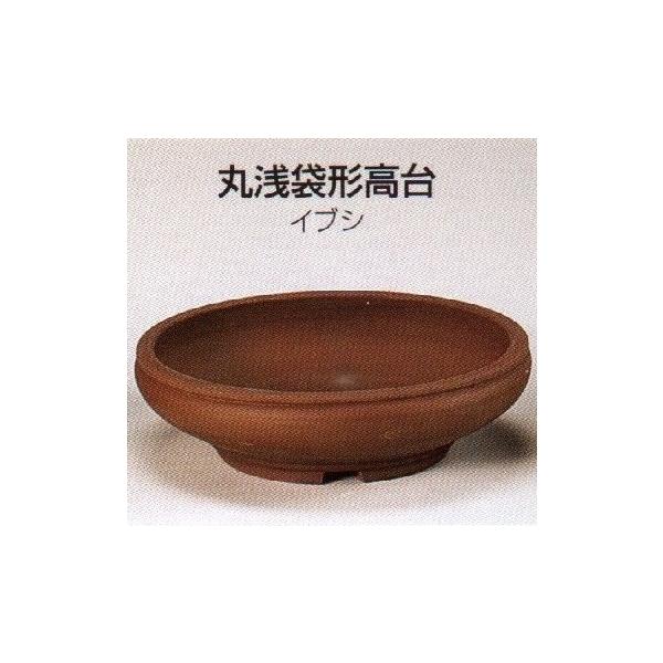 植木鉢 陶器 常滑焼 【陶陽】丸浅袋形高台盆栽鉢(11号_イブシ