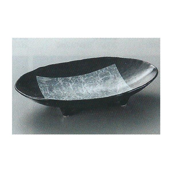 和食器06422-147 黒マット和紙見込み楕円鉢 /22×14×4cm 料理道具・魚料理・刺身皿・光