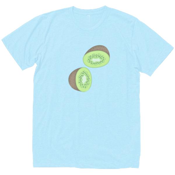 キウイフルーツ おもしろデザイン Tシャツ ライトブルー : うえきたや