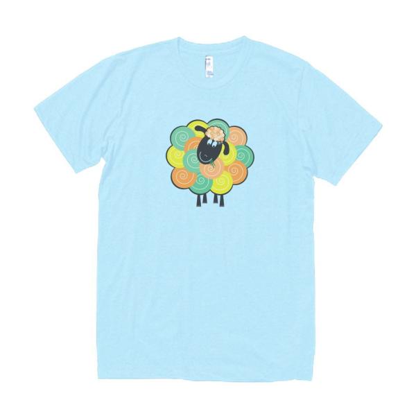 ヒツジ 羊 動物・生き物 Tシャツ ライトブルー : うえきたや - 通販