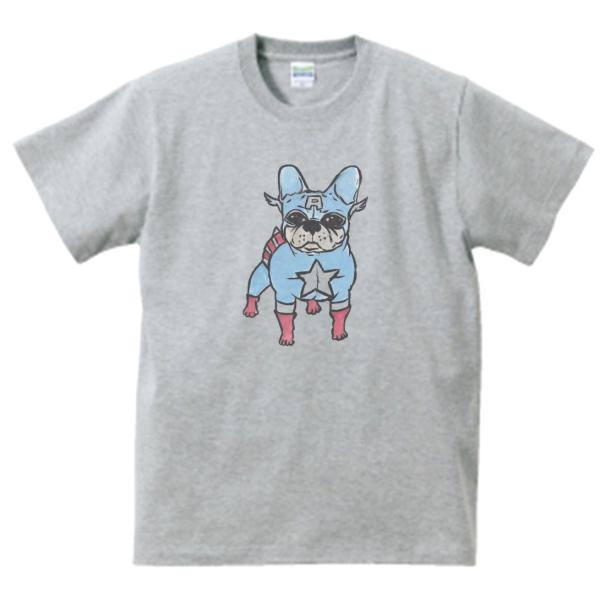 ディースクエアード☆グレー　Tシャツ　犬　フレンチブルドッグ アメリカンフレンチブルドッグ 動物・生き物 Tシャツ グレー