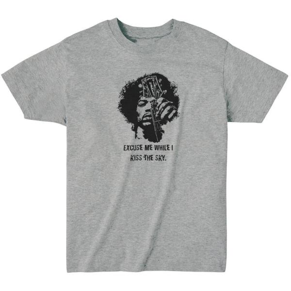 ジミ ヘンドリックス Jimi Hendrix 音楽Tシャツ ロックTシャツ バンドTシャツ ハイクオリティヘビーウェイト 透けない 厚手 7.4オンス グレー