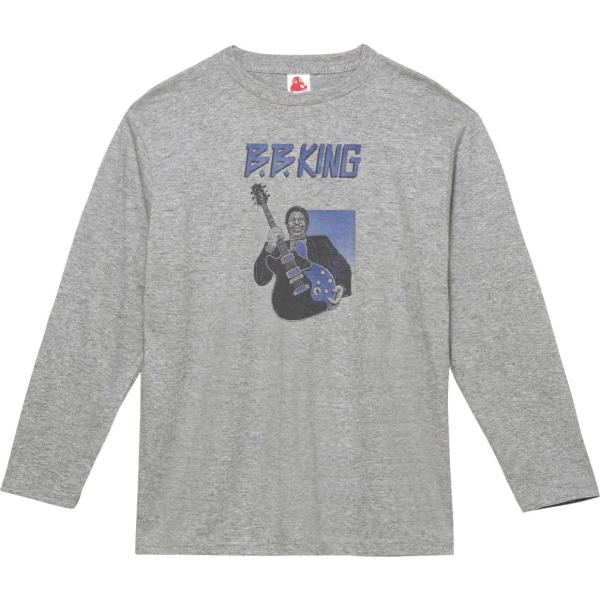 BB KING ビービーキング 音楽Tシャツ ロックTシャツ バンドTシャツ 長袖Tシャツ ロングスリーブ グレー