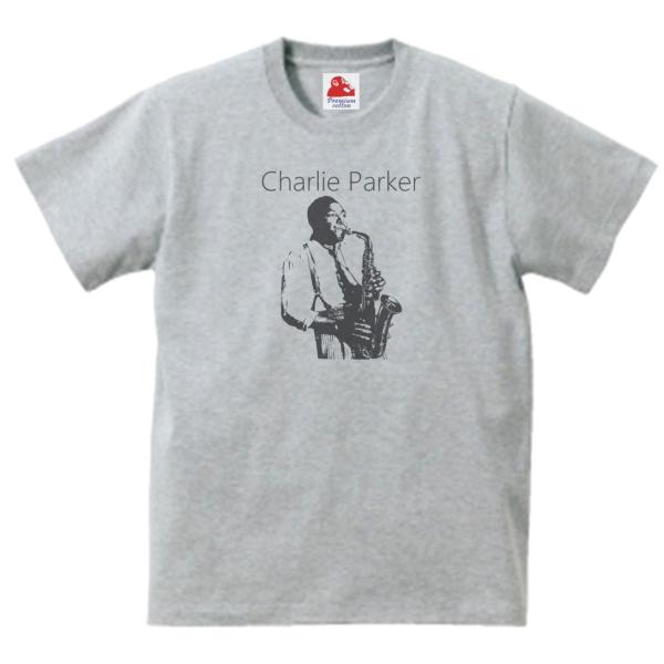 チャーリー・パーカー Charlie Parker　音楽Tシャツ ロックTシャツ バンドTシャツ　グレー