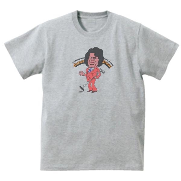 ジェームズブラウン James Brown 音楽Tシャツ ロックTシャツ バンドTシャツ グレー