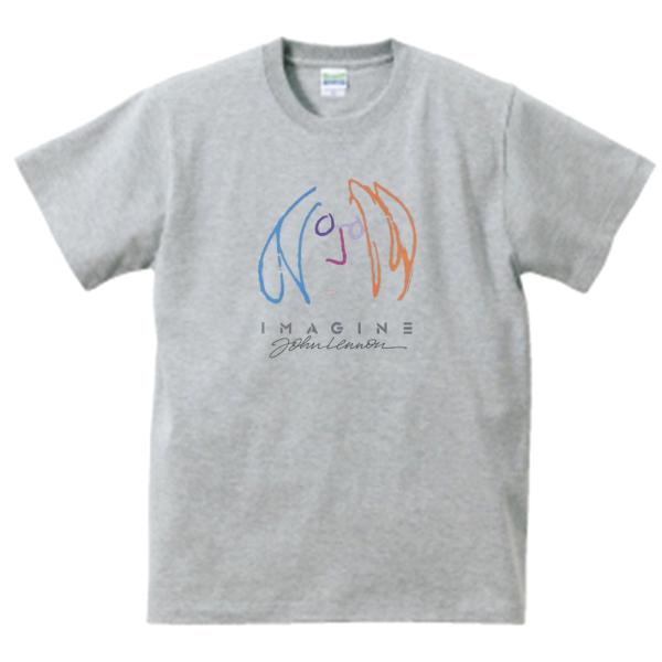 ジョン・レノン IMAGINE Tシャツ グレー IMAGINE 音楽Tシャツ ロックTシャツ バンドTシャツ グレー