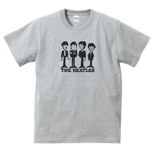 ビートルズ 音楽Tシャツ ロックTシャツ バンドTシャツ グレー