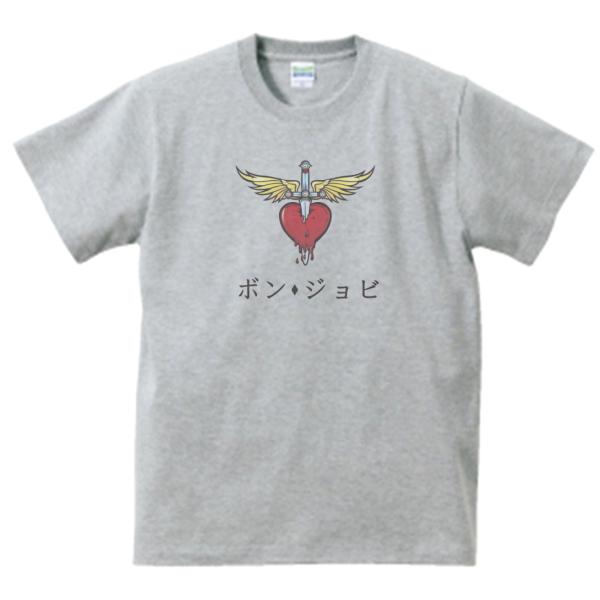 ボンジョビ 音楽Tシャツ ロックTシャツ バンドTシャツ グレー