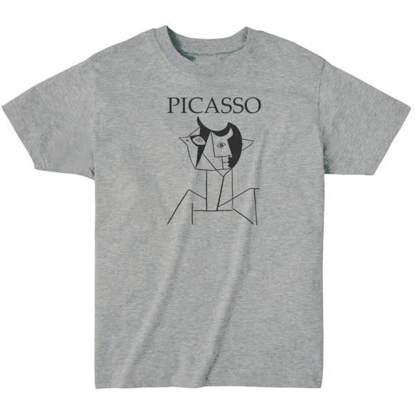 デザイン アート ピカソ PICASSO イラスト Tシャツ グレー : うえきた 