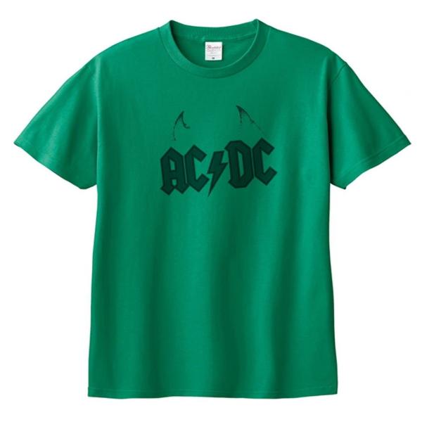 USA製AC/DCバンドTシャツLロックTミュージックT両面プリント AC/DC 音楽Tシャツ ロックTシャツ バンドTシャツ グリーン : うえきた
