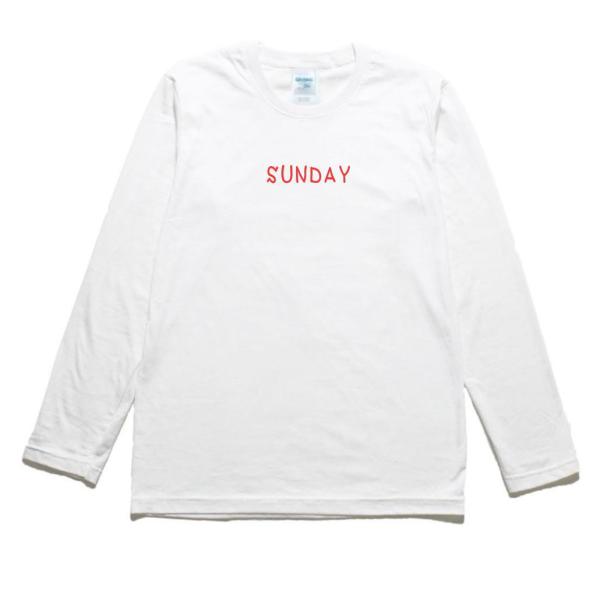 新品タグ付き　SUNDAY プリント長袖Tシャツ　M SUNDAY 文字 長袖Tシャツ ロングスリーブ : うえきたや - 通販 - Yahoo