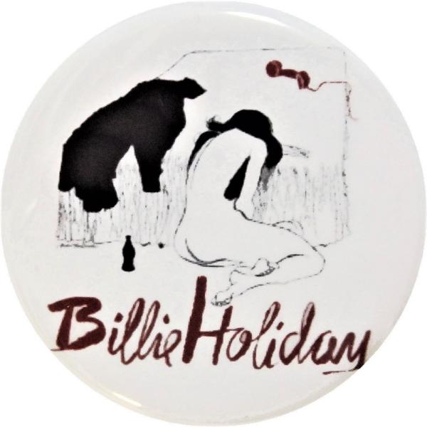 Billie Holiday　音楽　シネマ　缶バッジ　（安全ピンタイプ直径38ｍｍ）