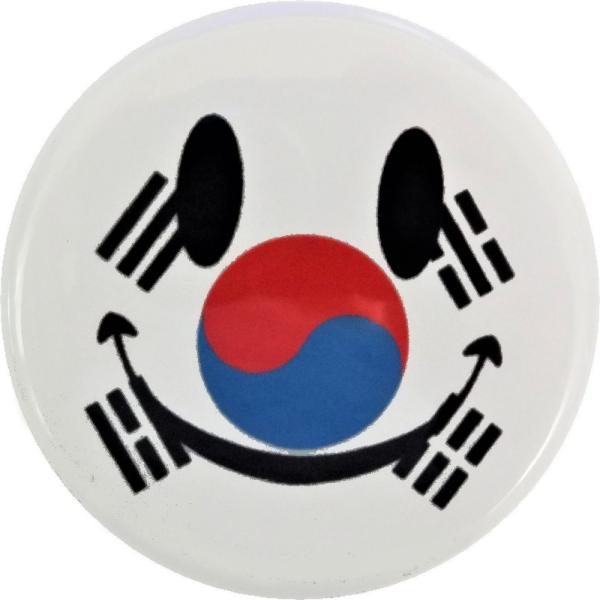 スマイル ニコちゃん 韓国柄 缶バッジ （安全ピンタイプ直径38mm