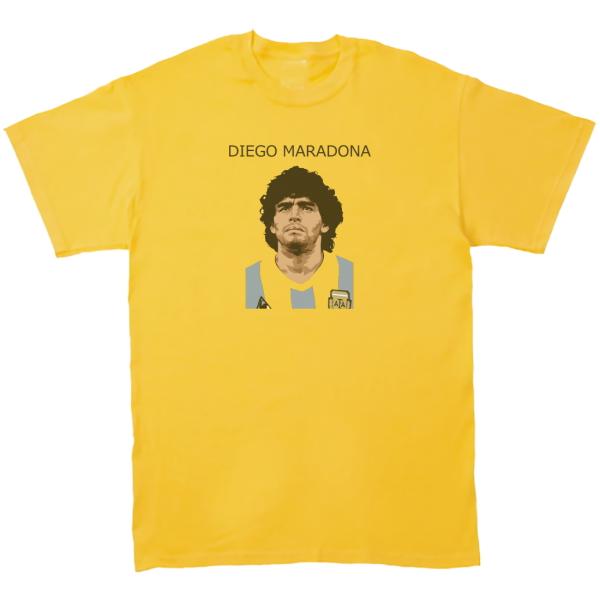 マラドーナ デザイン・アート Tシャツ イエロー : うえきたや - 通販