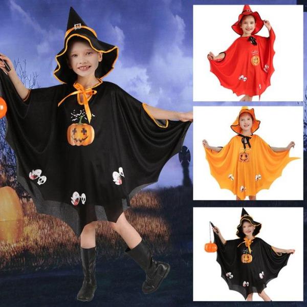 ハロウィン 子供 衣装 魔法使いの帽子とマント 2点セット 魔法使い 妖精 帽子 子供用 マント コスチューム キッズ