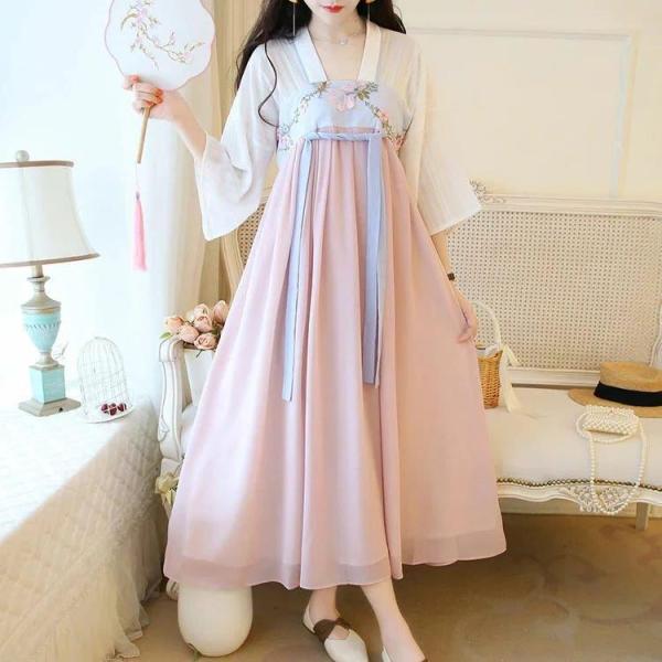 sale チャイナ風 ワンピース 普段着 漢服 コスプレ衣装 チャイナ服 刺繍 花柄 ワンピース 袖あり レディース 中国風 ワンピース 唐服コスプレ