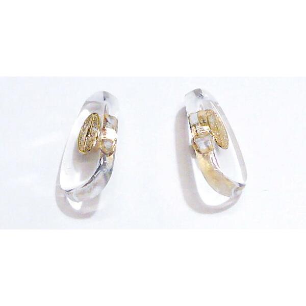 【Sサイズ】■汎用品　ハードタイプのノーズパッド■１ペア■≪素材≫樹脂部分：アクリル　　　芯金：亜鉛合金■≪サイズ≫１５．０ｍｍ×７．５ｍｍ■ネジ留めタイプ■芯金の色は金色になります■パッドの色は透明です■中国製■《補足情報》芯金の模様はお...