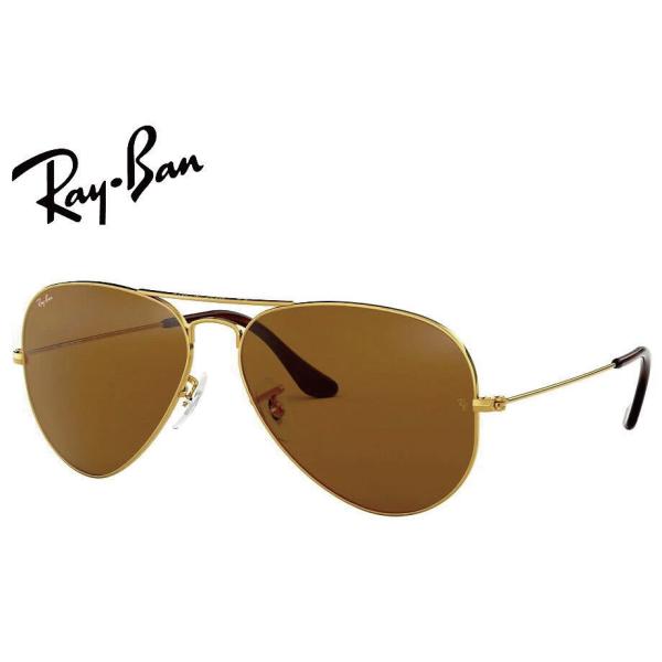 美品 Ray-Ban RB3025 AVIATOR サングラス ゴールド AVIATOR（Ray-Ban） レイバン AVIATOR LARGE METAL ゴールド/ブラウン