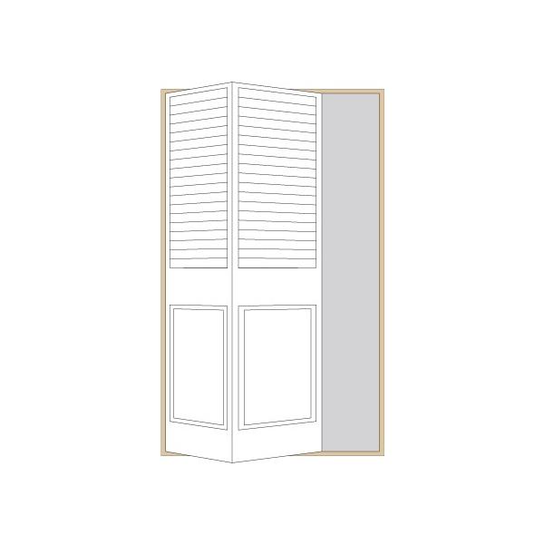 クローゼットドア枠】木製バイフォールド用ドア枠セット 2枚戸・4枚