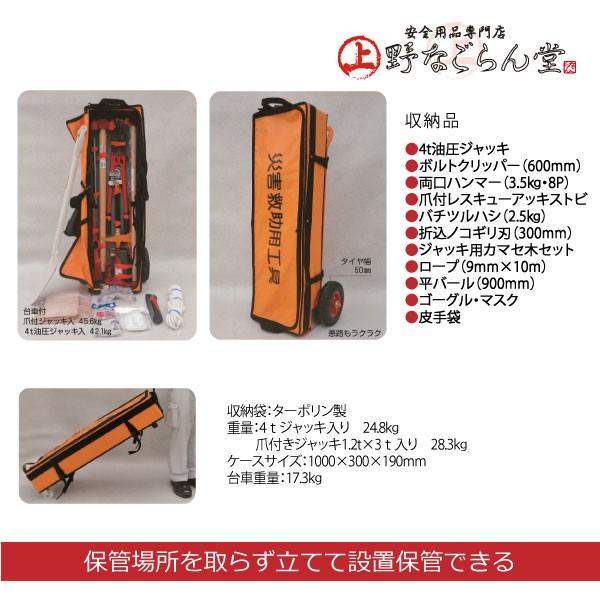 地震対策 防災グッズ 防災 レスキューレザーBOXタイプ 台車付(油圧
