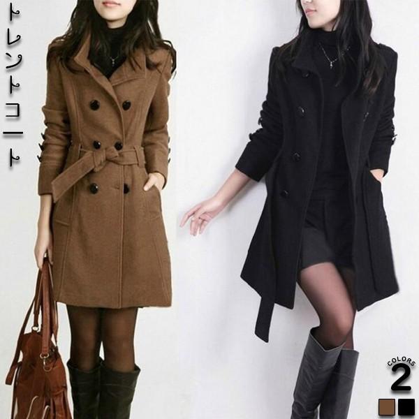 トレンチコート レディース コート 無地 秋冬 冬物 長袖 着痩せ 体型カバー アウター トップス ファッション おしゃれ 上品 Lcch 054 上杉ストア 通販 Yahoo ショッピング