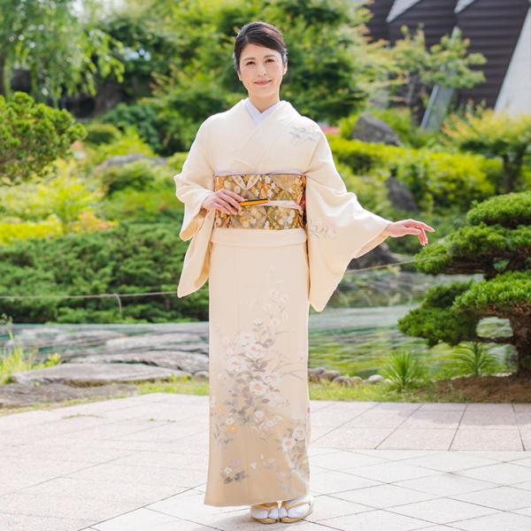 レンタル フルセット  高級正絹 訪問着  レンタル HO-FU312亜麻色  結婚式 入学式 卒業式 ７５３ お宮参り パーティー 式典 安い