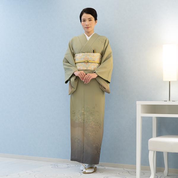 レンタル フルセット 高級正絹 訪問着 レンタル HO-FU317  赤香色　山々  結婚式 入学式 卒業式 ７５３ お宮参り パーティー 式典 安い