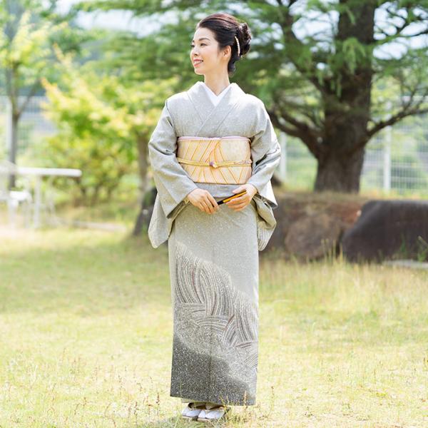 レンタル フルセット 高級正絹 訪問着 レンタル  HO-MI096 紫水晶色 波文様  結婚式 入学式 卒業式 ７５３ お宮参り パーティー 式典 安い
