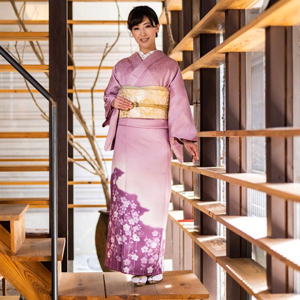 レンタル フルセット 高級正絹 訪問着 レンタル HO-MI225  赤藤色　梅  結婚式 入学式 卒業式 ７５３ お宮参り パーティー 式典 安い