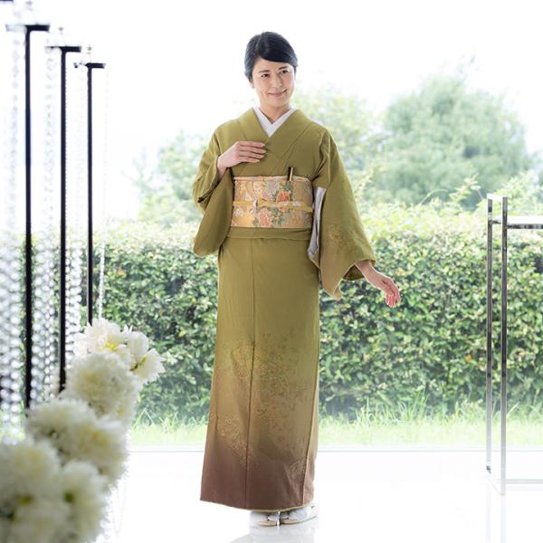レンタル フルセット 高級正絹 訪問着 レンタル TKS-FU310  赤香色　山々  結婚式 入学式 卒業式 ７５３ お宮参り パーティー 式典 安い