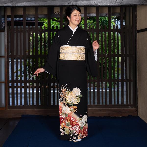 レンタル留袖 フルセット 高級正絹  留袖 レンタル 大菊　TS-MA426　結婚式 母親 衣装 留袖 レンタル留袖 結婚式母親 親族 留袖 式典 叙勲 留袖 トールサイズ