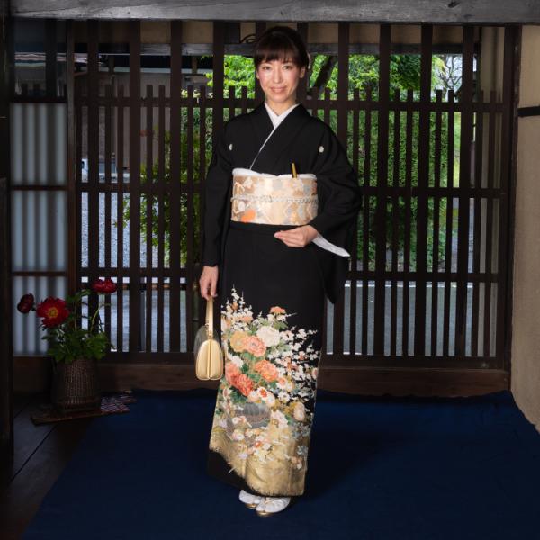 レンタル留袖 フルセット 高級正絹  留袖 レンタル 花かご　TS-MA476　結婚式 母親 衣装 留袖 レンタル留袖 結婚式母親 親族 留袖 式典 叙勲 留袖