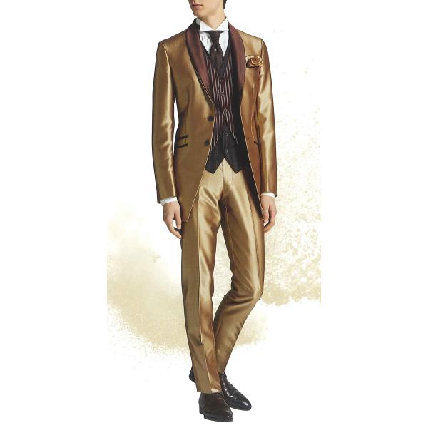 LUTENS 新郎 タキシードセット　ゴールド美品 LUTENS 新郎 タキシードセット ゴールド美品 - メルカリ