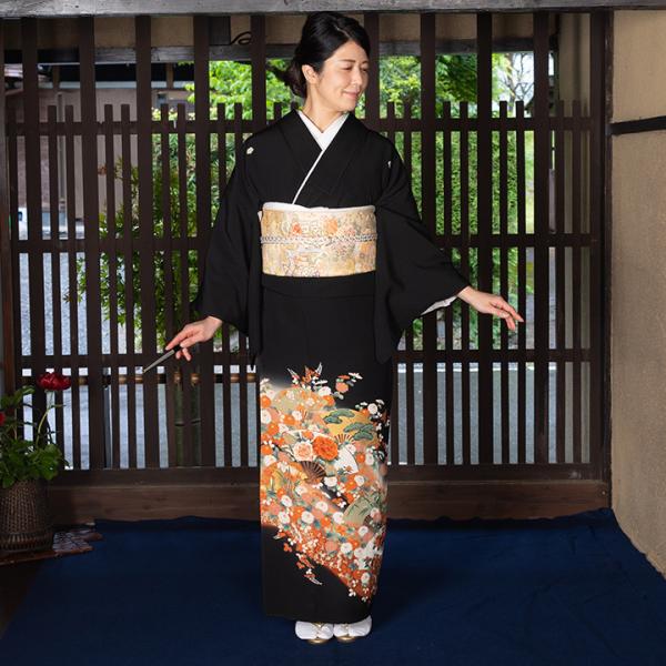 レンタル留袖 フルセット 高級正絹  留袖 レンタル 扇 菊　TS-MA406　結婚式 母親 衣装 留袖 レンタル留袖 結婚式母親 親族 留袖 式典 叙勲 留袖