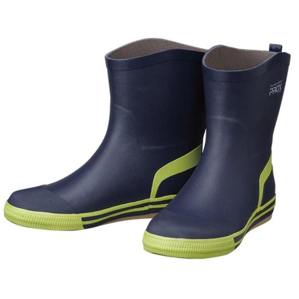 ●デッキソールのショートブーツ●滑りやすい船上に対応するデッキソールのフィッシングブーツ。後方のプルストラップとショートレングスで着脱が容易。●船上専用の防水ブーツ。●サイズ：Lサイズ(26〜26.5)●材質：ラバー