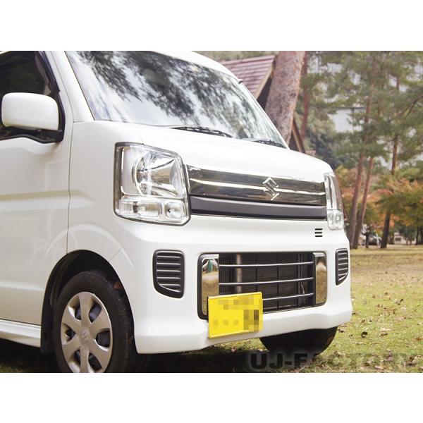 ヤナギ様　17エブリィバン　40cm フロントスクリーン 即納 ステンレス製鏡面仕上 フロント・バンパーグリルサイド