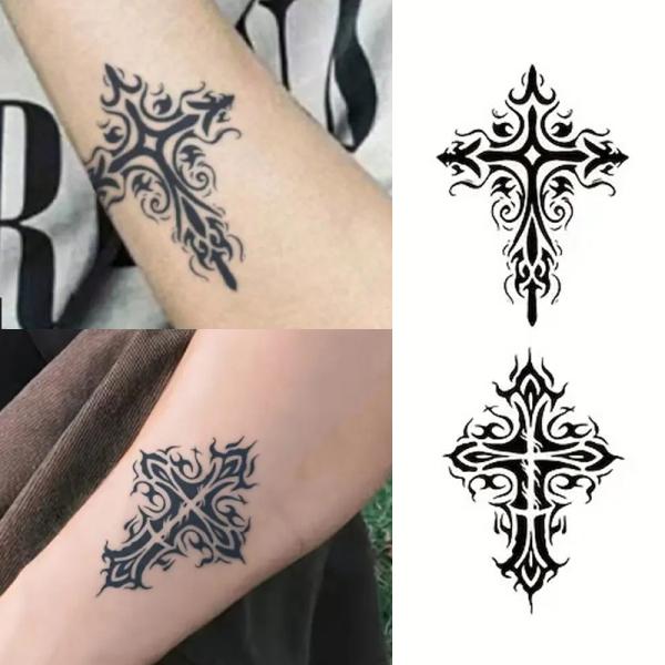 お得な2枚セットちょこっと タトゥーシール クロス 十字架 フェイク