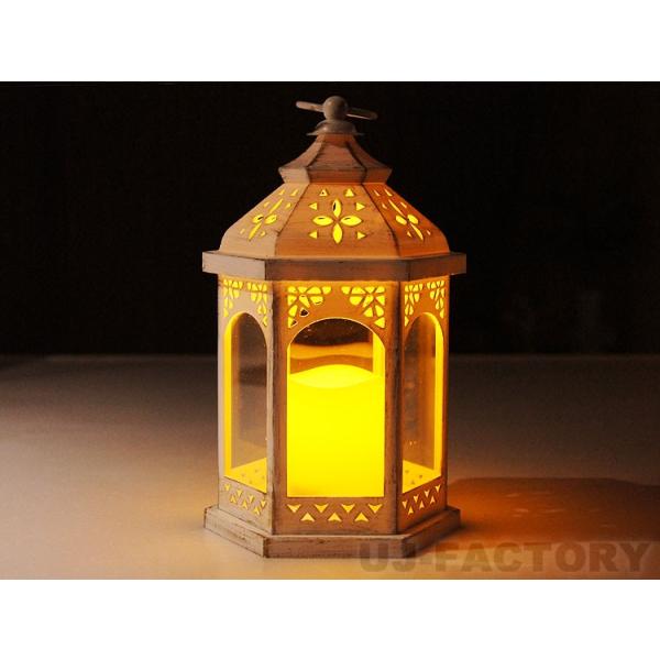 ヘキサゴンアンティークランタンライト 《ホワイト HARL-W》（電池式