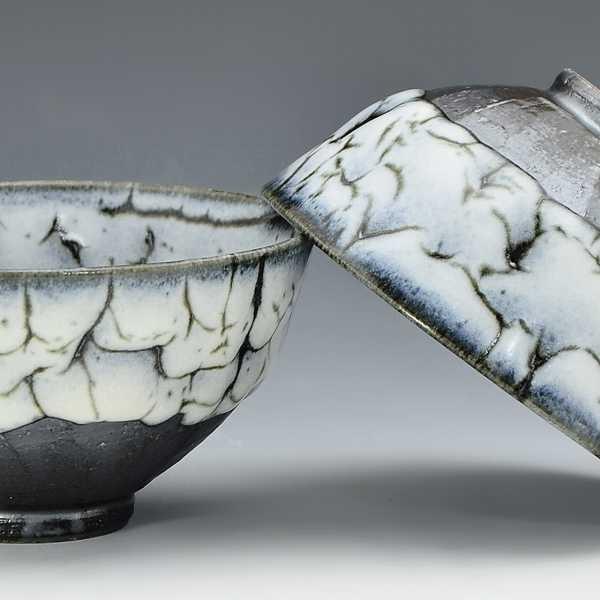 京焼 清水焼 白かひらぎご飯茶碗 花月