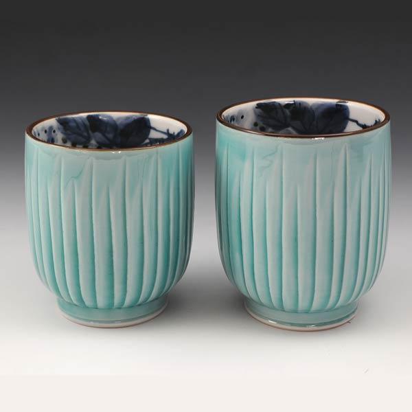 京焼 清水焼 湯呑 湯呑み茶碗 高級 おしゃれ 湯のみ 湯呑 夫婦 ペア 手作り 和食器 ゆのみ 来客用に 湯飲み 2客 木箱入り 涼 Uht423 宇治茶と清水焼の宇治茶園 通販 Yahoo ショッピング