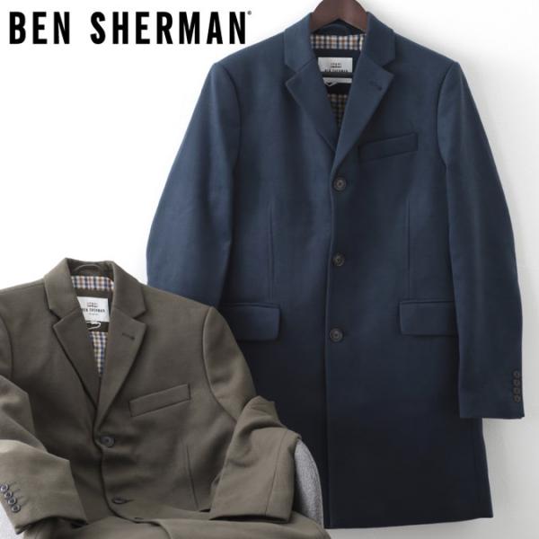 Ben Sherman �x���V���[�}�� �����Y �`�F�X�^�[�R�[�g 2�F �~�b�h�i�C�g �_�[�N�O���[��