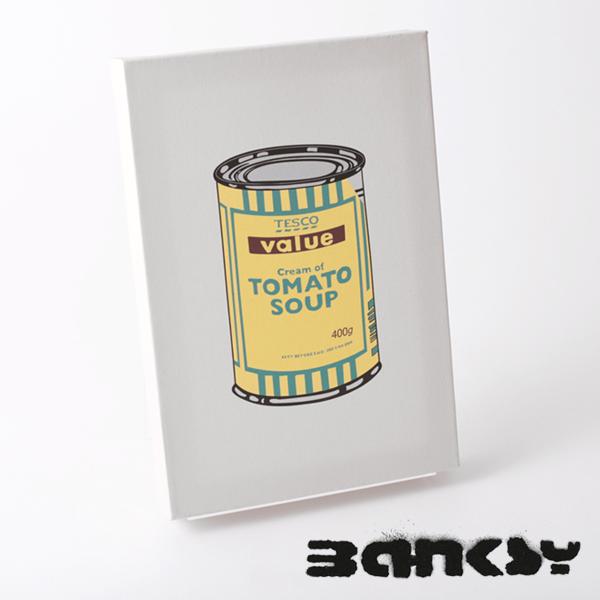 BANKSY CANVAS ART SMALL LoX A[gt@ubNpl X[  "Tin Tomato Soup Yellow" 31.5cm × 21cm oNV[ g}g CG[ Mtg
