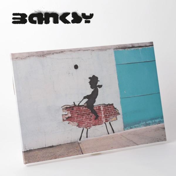 BANKSY CANVAS ART oNV[ LoXA[g 60cm × 40cm Cowboy Bricboy