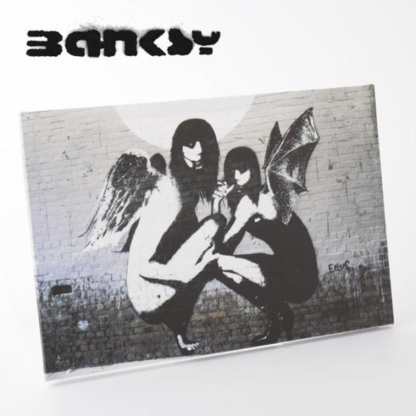 BANKSY CANVAS ART バンクシー キャンバスアート ポスター "Devil Girls" 60cm × 40cm